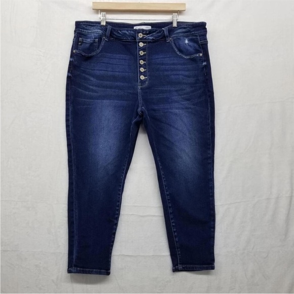 KanCan Denim - Kancan Maurices Highrise Buttonfly Cropped Jeans 22 Plus Size Denim Jean